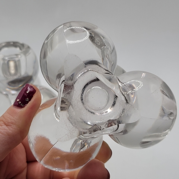 VTG Westmoreland Clear Glass Grape Cluster Candle Holders | Vintage Art Glass - Picture 4 of 6